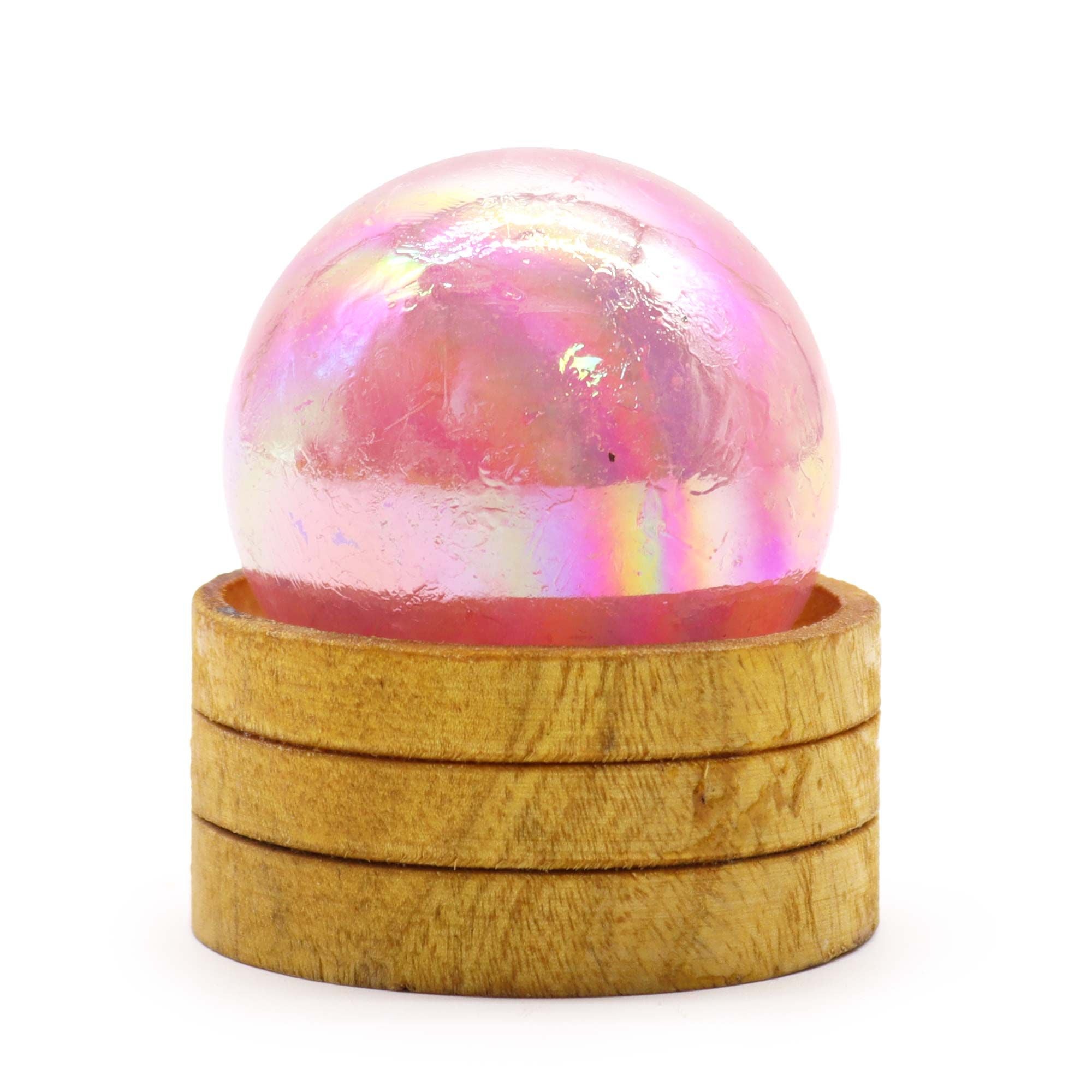 Gemstone Rose Quartz Titanium Aura Sphere 50mm